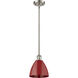 Ballston Plymouth Dome LED 8 inch Brushed Satin Nickel Pendant Ceiling Light in Matte Red