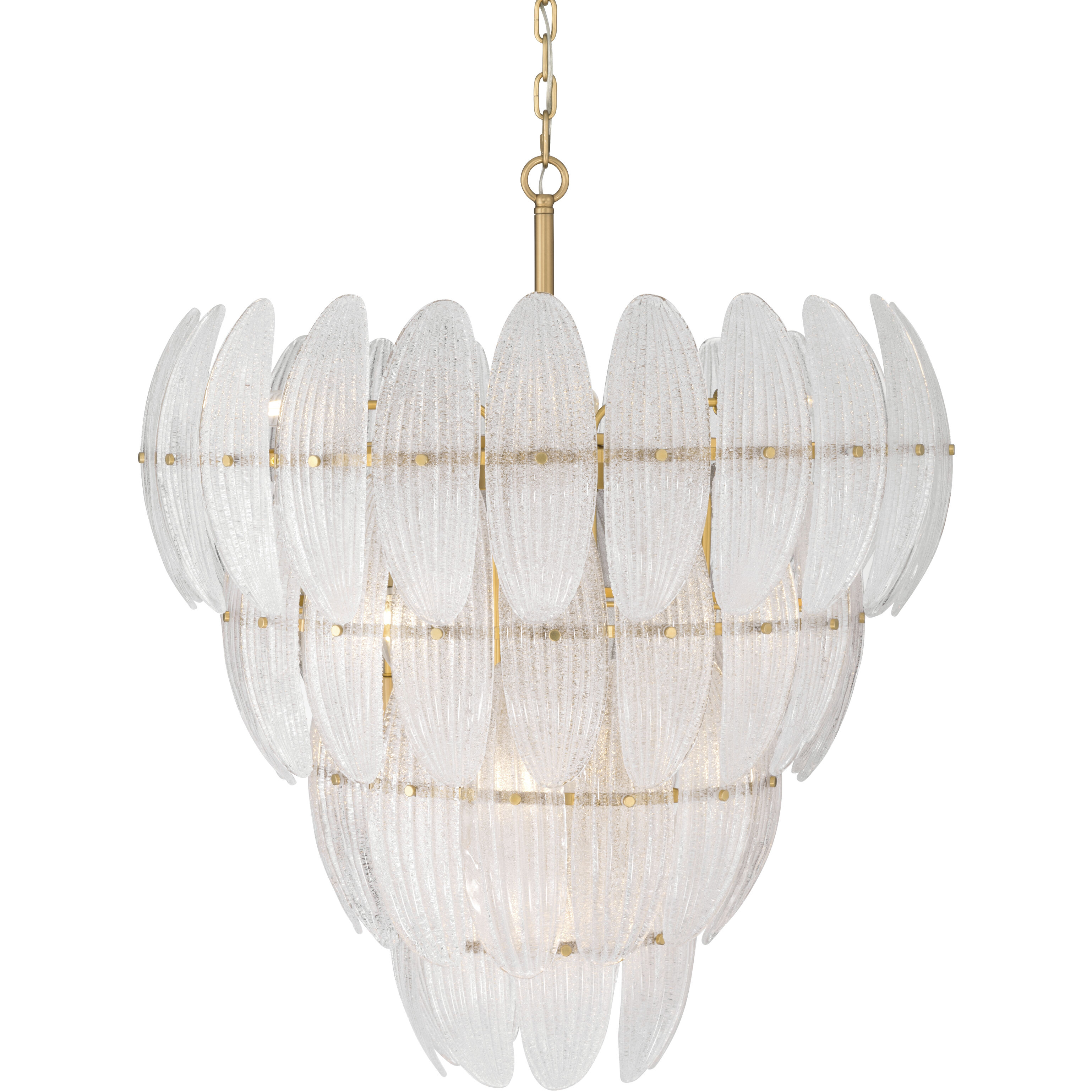 Marclaire 15 Light 32.75 inch Legacy Brass Pendant Ceiling Light in Clear Textured Handmade Glass