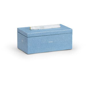 Chelsea House 11 inch Blue Shagreen/Natural Rock Crystal Decorative Box, Medium