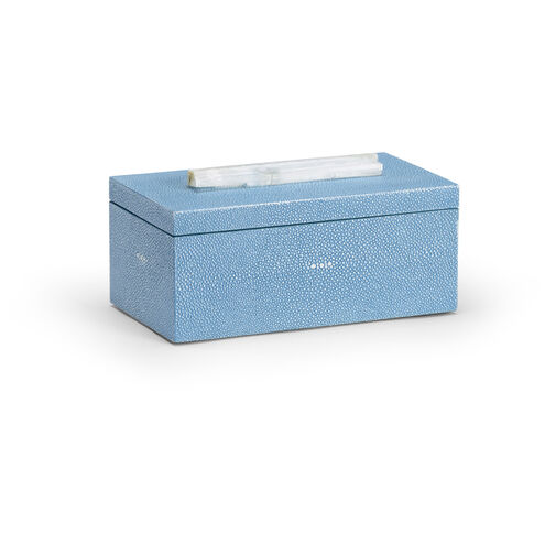 Chelsea House 11 inch Blue Shagreen/Natural Rock Crystal Decorative Box, Medium