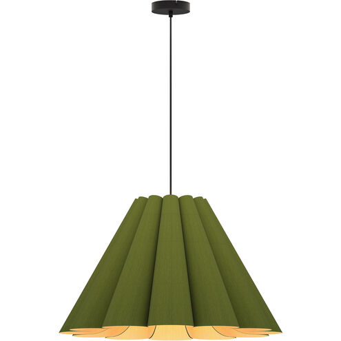 Lora 1 Light 28 inch Black Pendant Ceiling Light in Green/Ash, WEP Collection