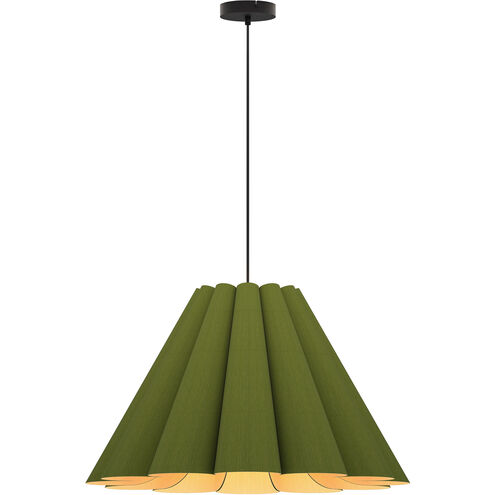 Lora 1 Light 27.5 inch Black Pendant Ceiling Light in Green/Ash, 28 in, WEP Collection