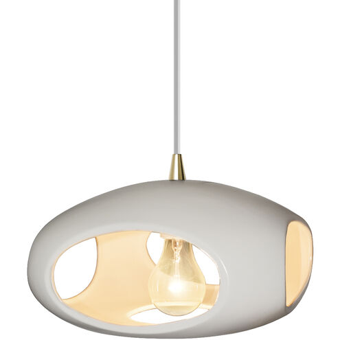 Radiance Collection 1 Light 12 inch Antique Brass and Matte White and White Pendant Ceiling Light