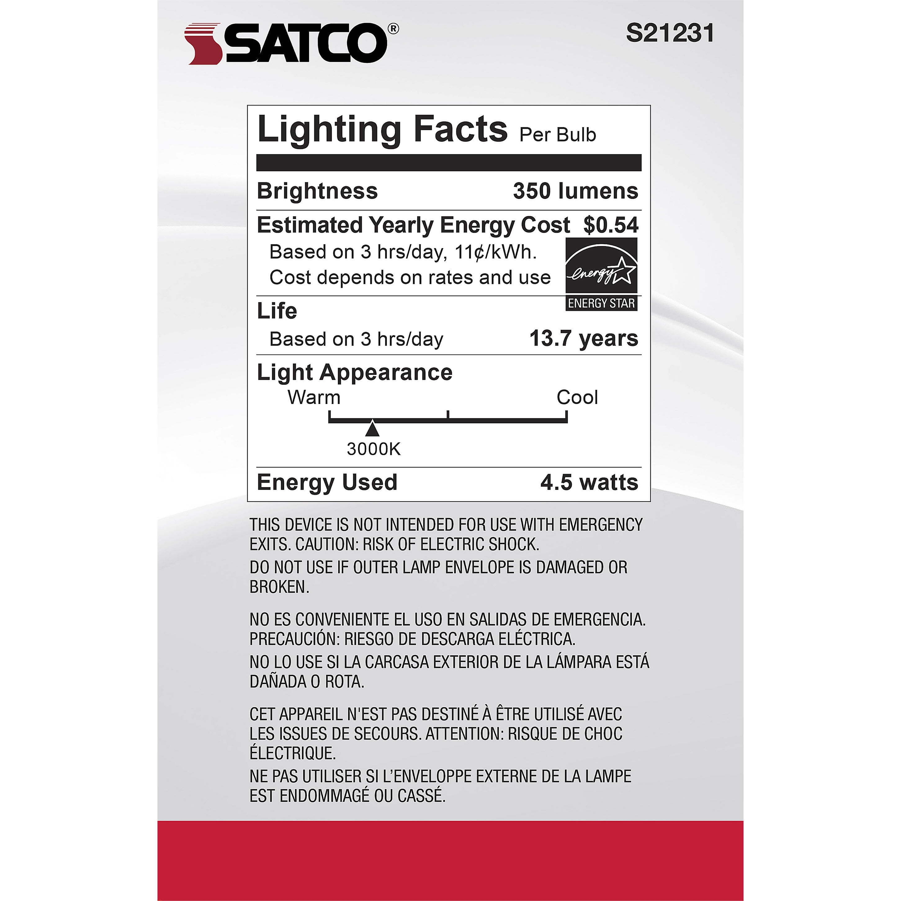 Lumos LED Medium Medium 4.50 watt 3000K LED Filament