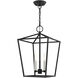 Devone 3 Light 13 inch Black Convertible Semi Flush/Lantern Ceiling Light