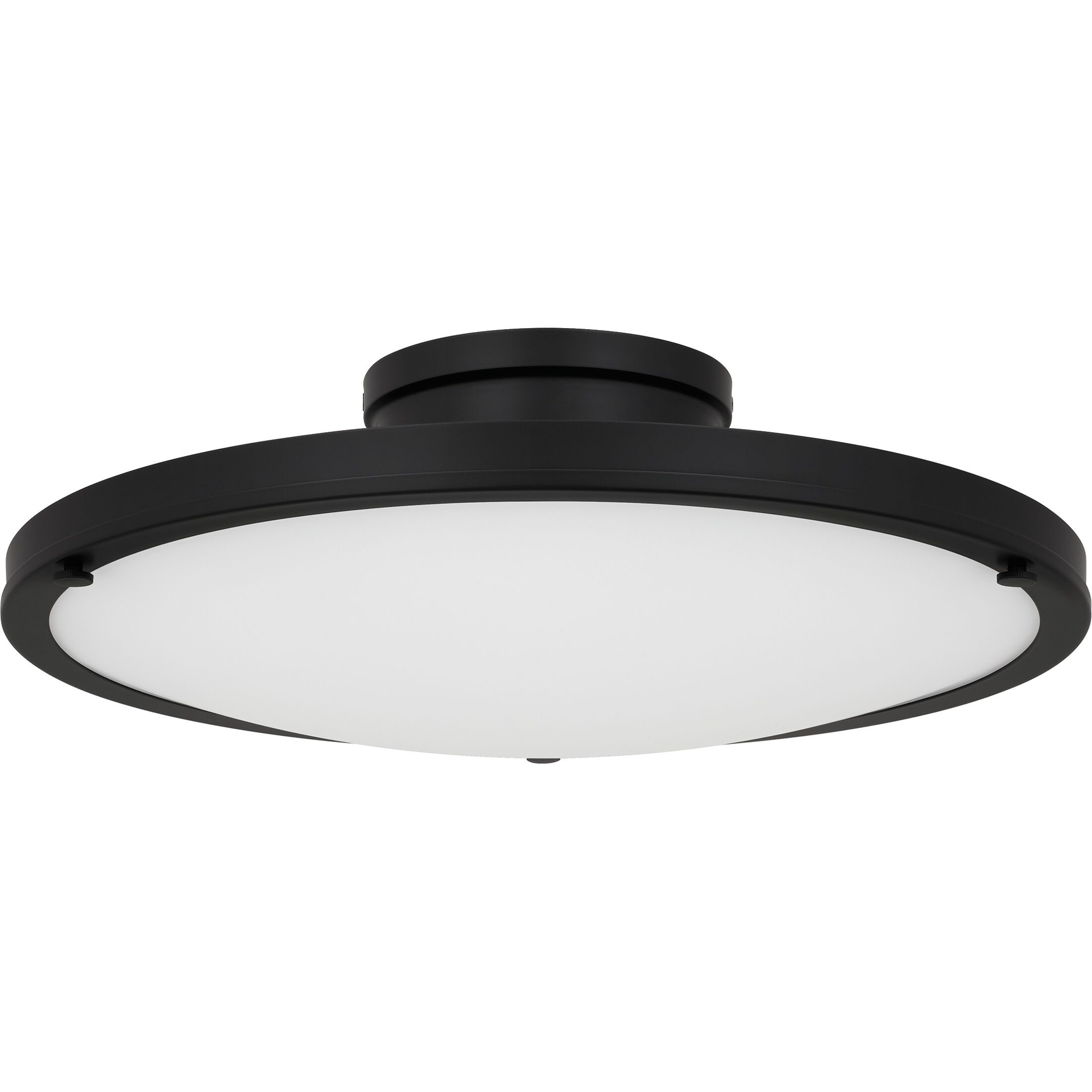 Donne LED 15.75 inch Matte Black Semi-Flush Mount Ceiling Light, Medium