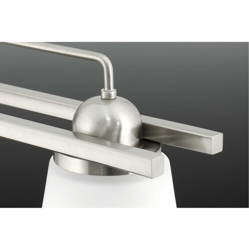 Flight 3 Light 26.25 inch Brushed Nickel Bath Vanity Wall Light, Design Series