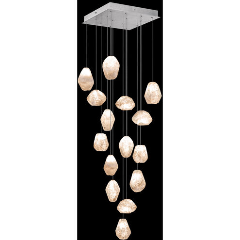 Natural Inspirations 15 Light 19 inch Silver Pendant Ceiling Light in Clear Quartz Studio Glass 4