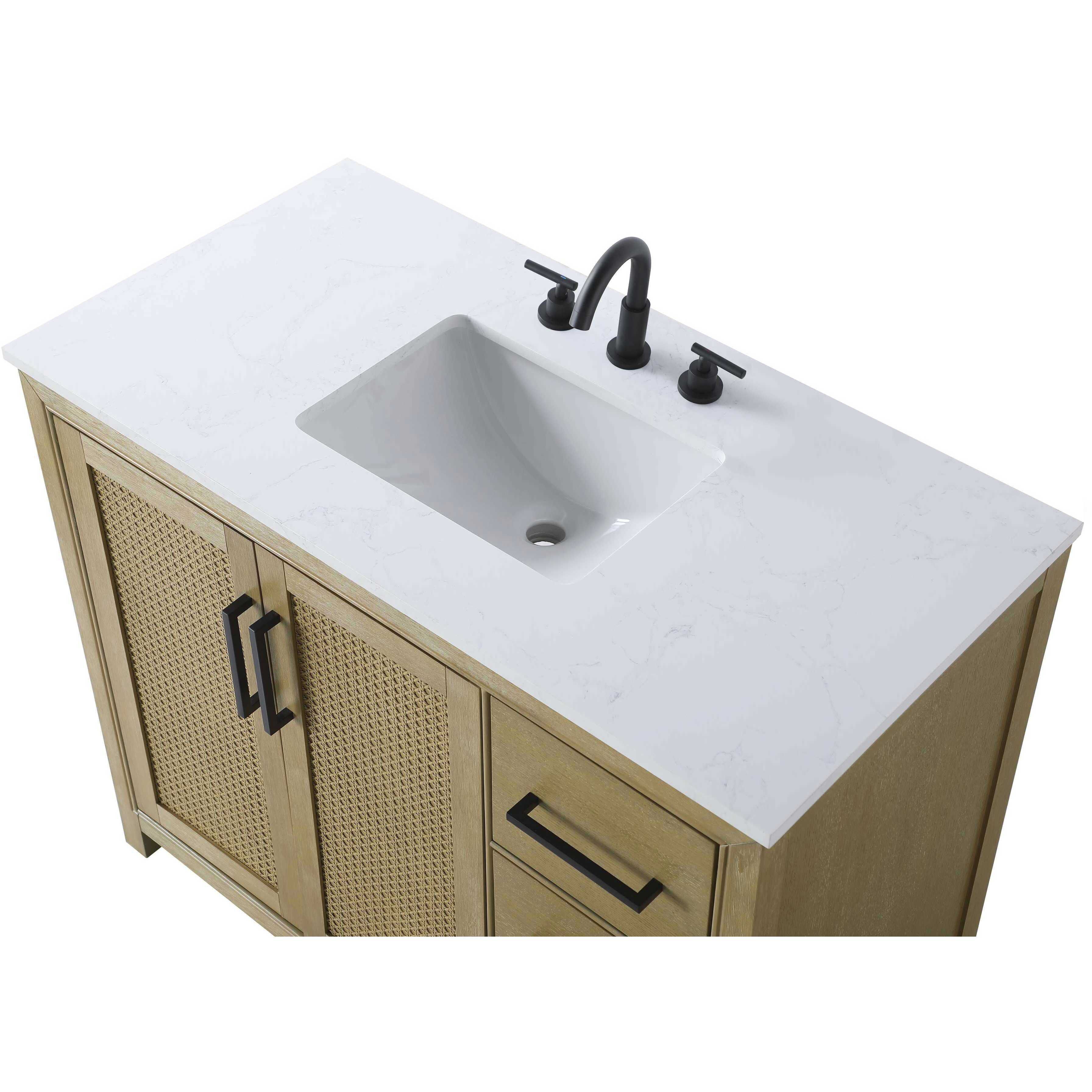 Alina 42 X 34 inch Linen Oak Bathroom Vanity Cabinet