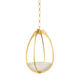 Lloyd LED 13.75 inch Aged Brass Pendant Ceiling Light, Small