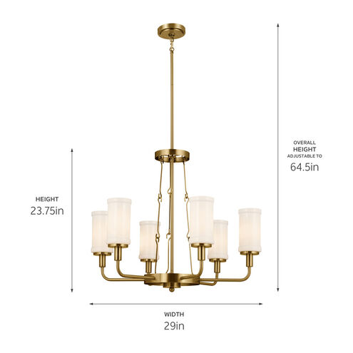 Homestead Vetivene 6 Light 29 inch Natural Brass Chandelier Ceiling Light, Vetivene