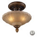 Hamlet 3 Light 12 inch Golden Bronze Semi Flush Mount Ceiling Light