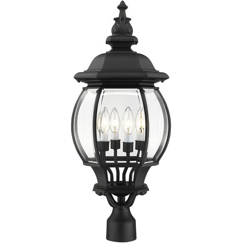 Frontenac 4 Light 27 inch Textured Black Outdoor Post Top Lantern