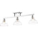 Carver 3 Light 36 inch Chrome Linear Pendant Ceiling Light