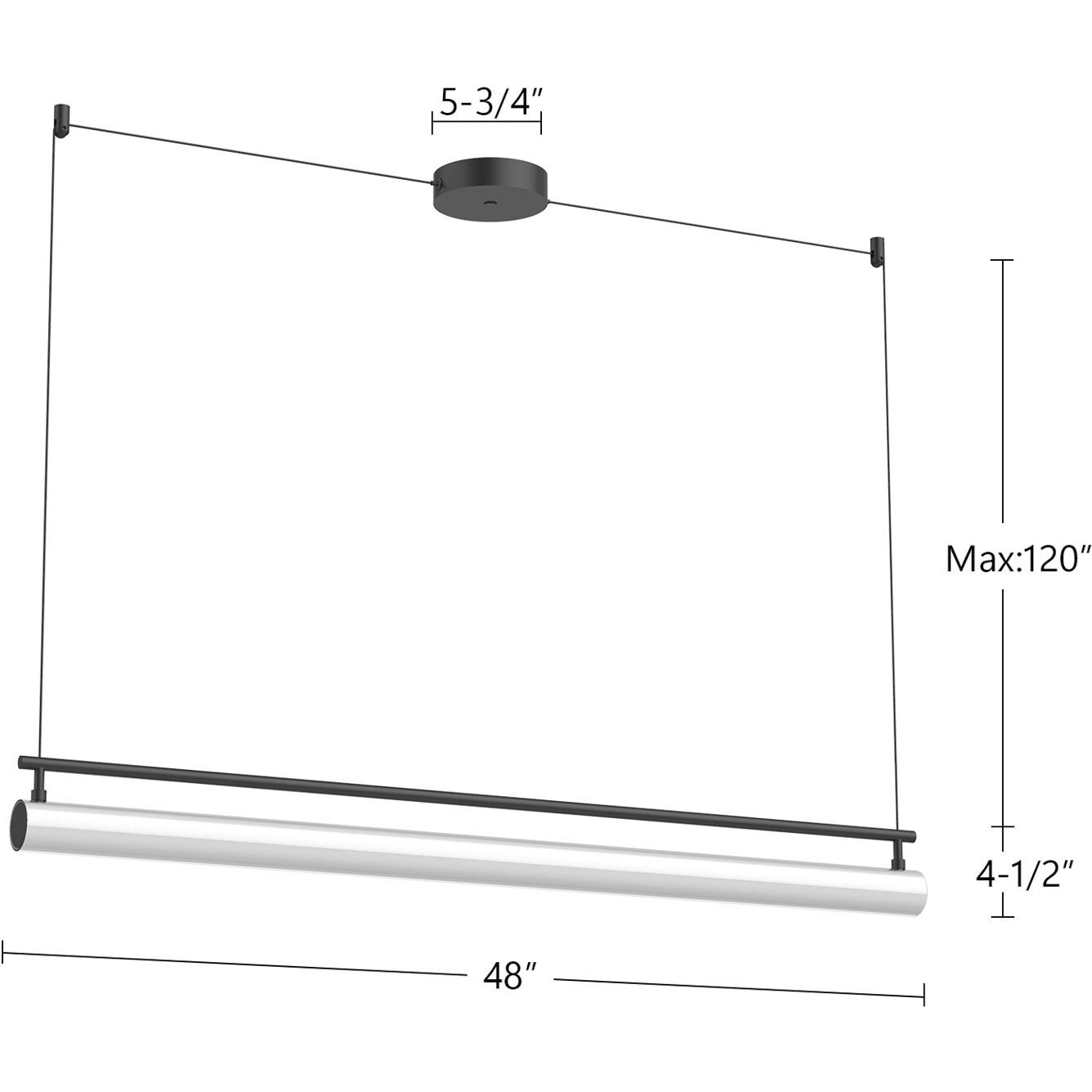 Gramercy LED 48 inch Black Linear Pendant Ceiling Light