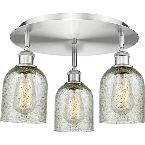 Caledonia 3 Light 16.75 inch Satin Nickel Flush Mount Ceiling Light in Mica