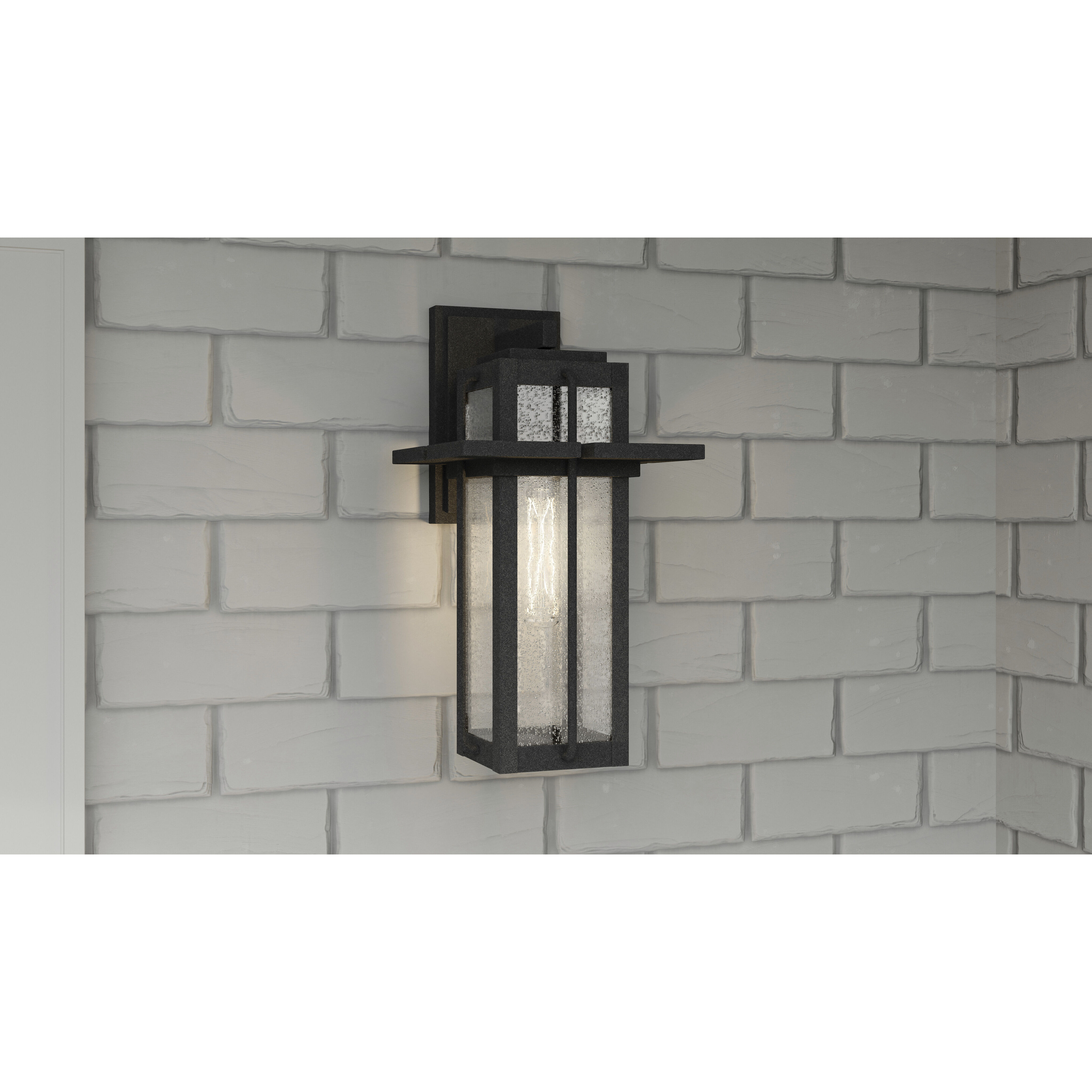 Randall 1 Light 13 inch Mottled Black Outdoor Wall Lantern, Medium