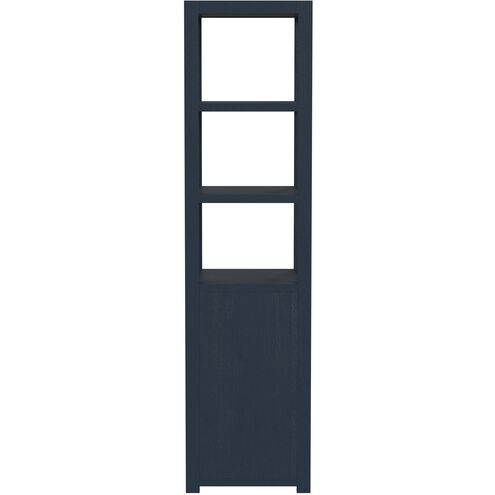 3- Tier 1 Door Narrow  Etagere Bookcase in Navy Blue