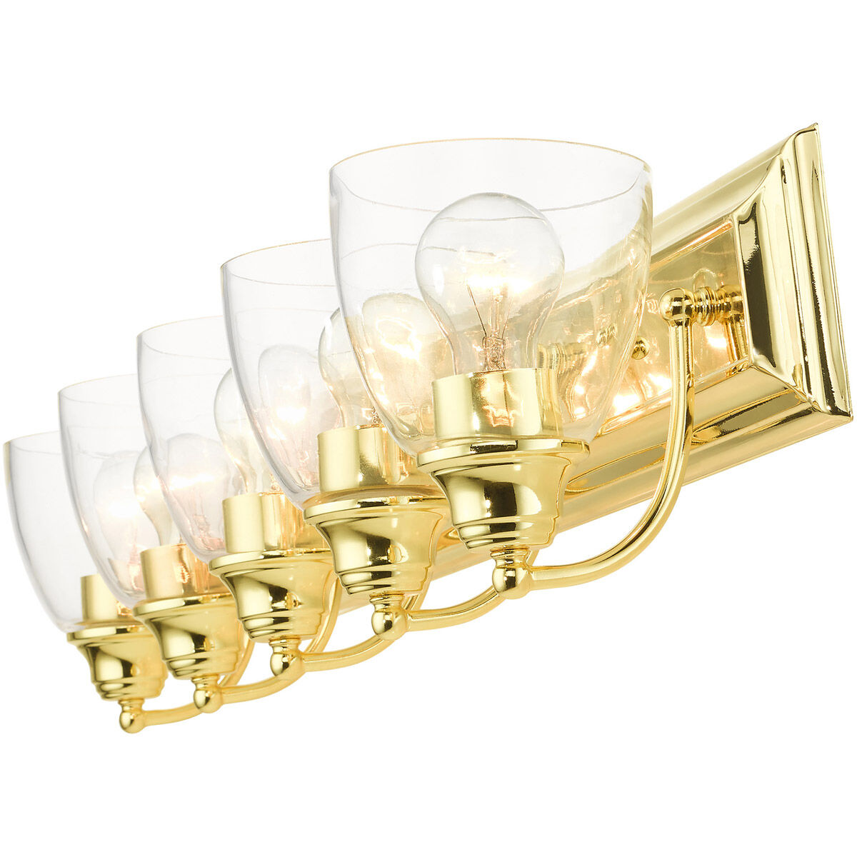 Birmingham 5 Light 36 inch Polished Brass Vanity Sconce Wall Light