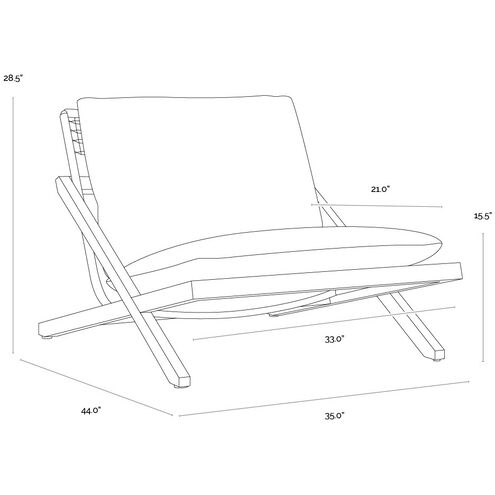 Bari Natural / Stinson White Outdoor Lounge Chair