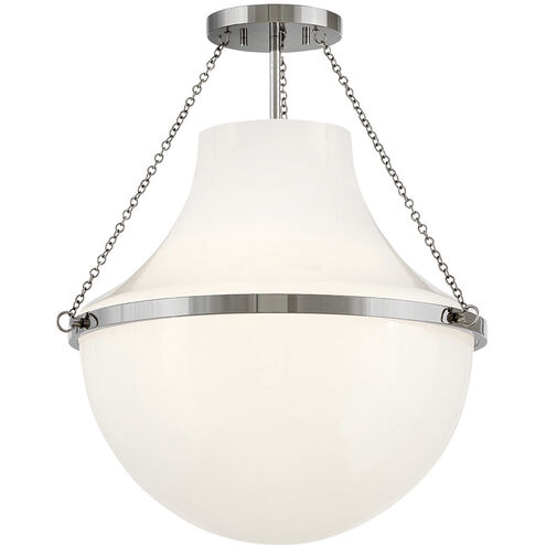 Collins 1 Light 20 inch Polished Nickel Semi-Flush Mount Ceiling Light, Medium