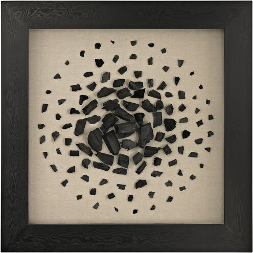 Black and White Carbon Black with Taupe Dimensional Wall Art