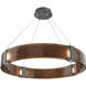Parallel LED 32.7 inch Graphite Chandelier Ceiling Light in 3000K LED, Bronze Granite, Ring
