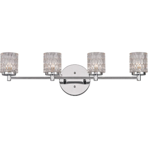 Bayou 4 Light 28 inch Polished Chrome Vanity Bar Wall Light