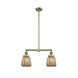 Franklin Restoration Chatham 2 Light 21 inch Antique Brass Chandelier Ceiling Light in Incandescent, Mercury Glass, Franklin Restoration