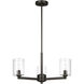 Fullton 3 Light 21.63 inch Midnight Black Chandelier Ceiling Light in Clear Glass