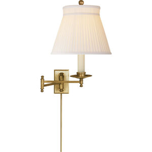 Chapman & Myers Dorchester3 22 inch 100.00 watt Antique-Burnished Brass Swing Arm Wall Light in Silk