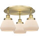 Fulton 3 Light 18.25 inch Brushed Brass Flush Mount Ceiling Light in Matte White