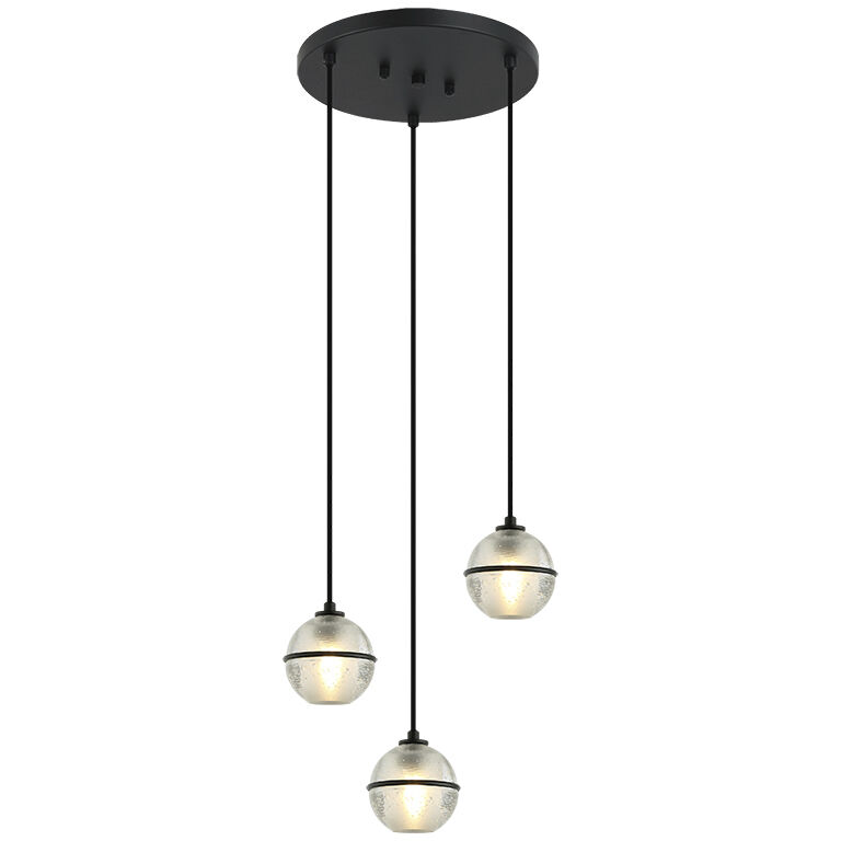 Misty 3 Light 13.63 inch Matte Black Pendant Ceiling Light