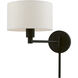 Allison 14.75 inch 60 watt Black Swing Arm Wall Lamp Wall Light