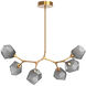 Gem LED 38 inch Novel Brass Linear Pendant Ceiling Light in 3000K LED, Smoke, Modern Branch