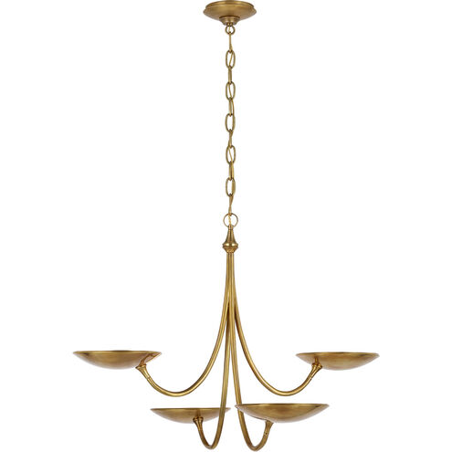 Thomas O'Brien Keira LED 30 inch Hand-Rubbed Antique Brass Chandelier Ceiling Light, Medium