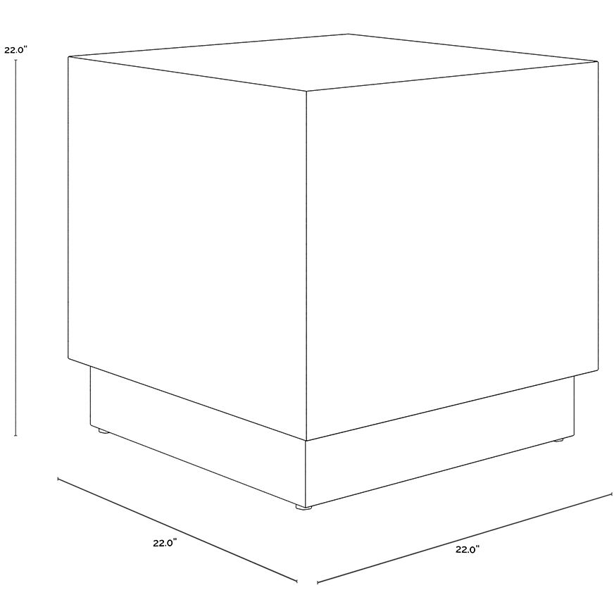 Albans 22 X 22 inch Brass / Black Side Table