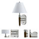 Hotel 1 Light 12 inch Brushed Steel and Espresso Wall Lamp Wall Light