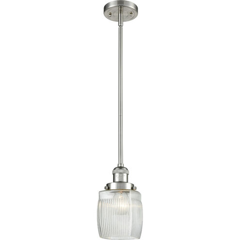 Franklin Restoration Colton LED 6 inch Brushed Satin Nickel Mini Pendant Ceiling Light, Franklin Restoration