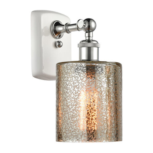 Ballston Cobbleskill LED 5 inch White and Polished Chrome Sconce Wall Light in Mercury Glass, Ballston