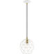 Geometrix 1 Light 8 inch White Pendant Ceiling Light