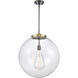Franklin Restoration Beacon 1 Light 18 inch Black Antique Brass Pendant Ceiling Light in Incandescent, Clear