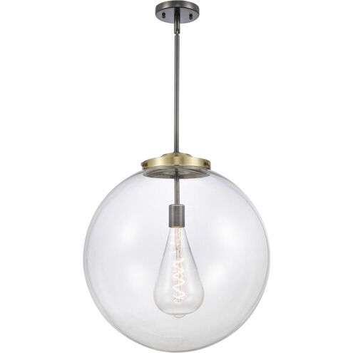 Franklin Restoration Beacon 1 Light 18 inch Black Antique Brass Pendant Ceiling Light in Incandescent, Clear
