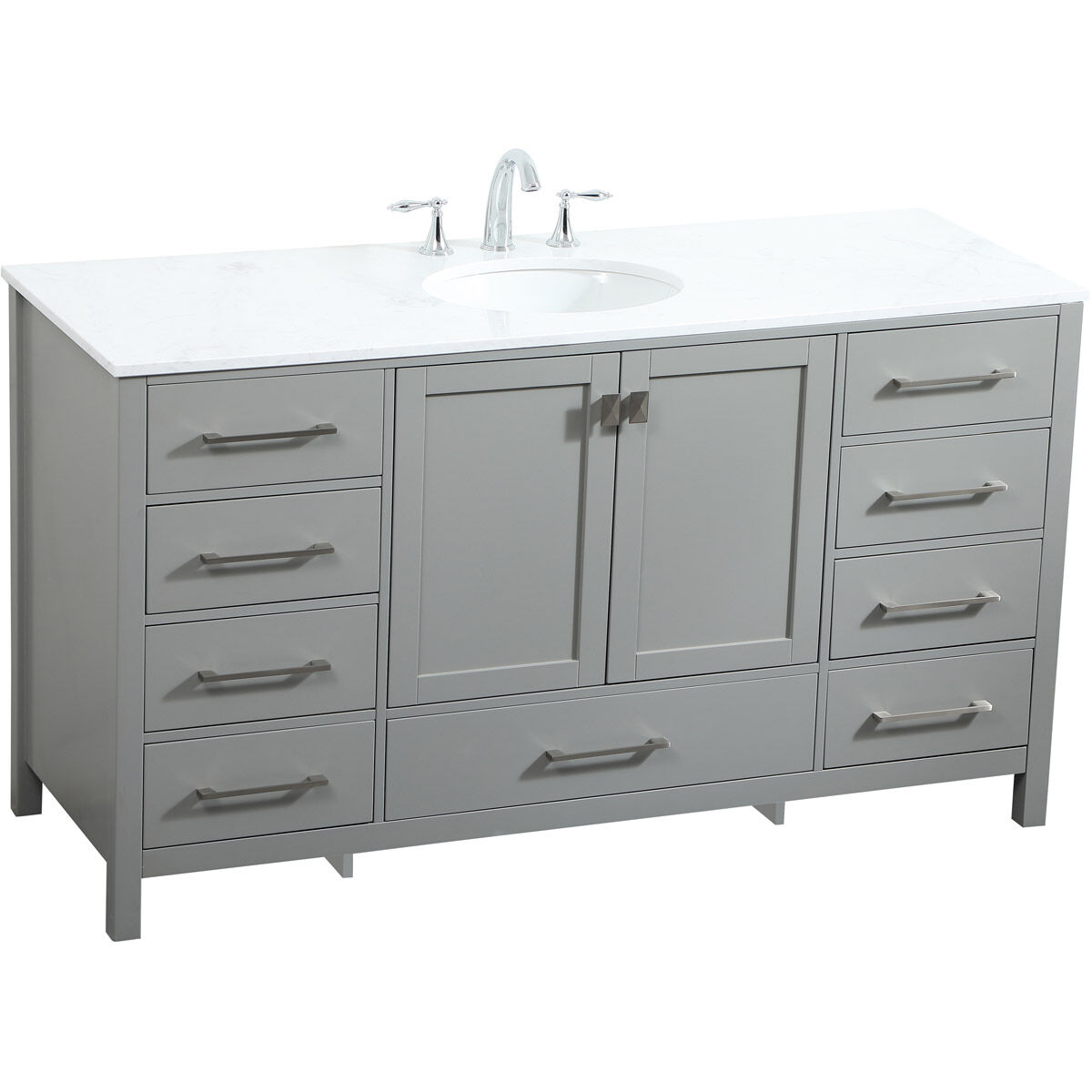 Irene 60 X 22 X 34 inch Grey Vanity Sink Set
