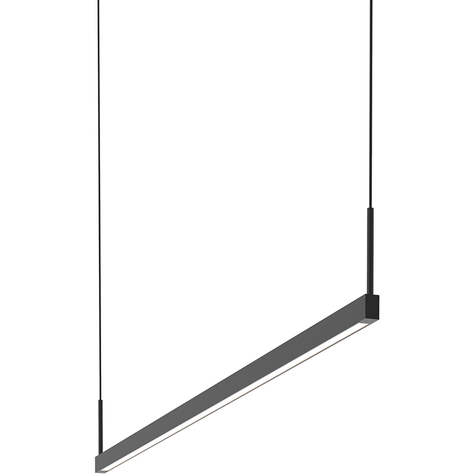 Thin-Line LED 48 inch Satin Black Pendant Ceiling Light in 4ft., 3500K