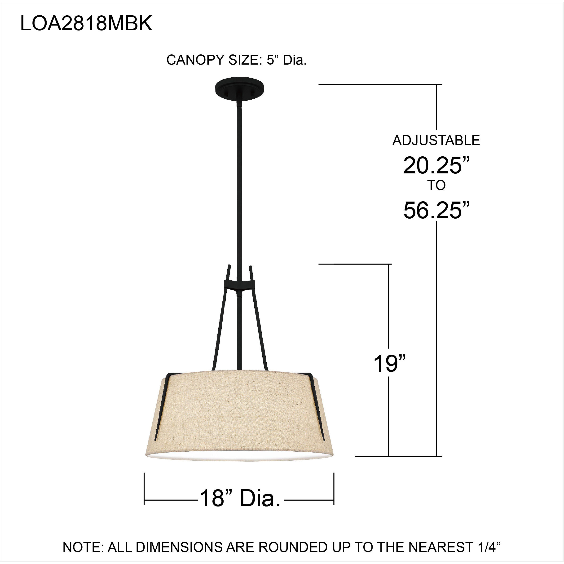 Leona 3 Light 18 inch Matte Black Pendant Ceiling Light