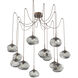 Nova 12 Light 19 inch Burnished Bronze Swag Multi-Pendant Ceiling Light in Smoke