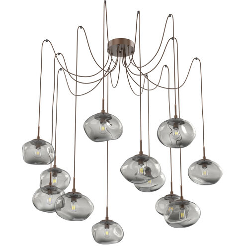 Nova 12 Light 19 inch Burnished Bronze Swag Multi-Pendant Ceiling Light in Smoke