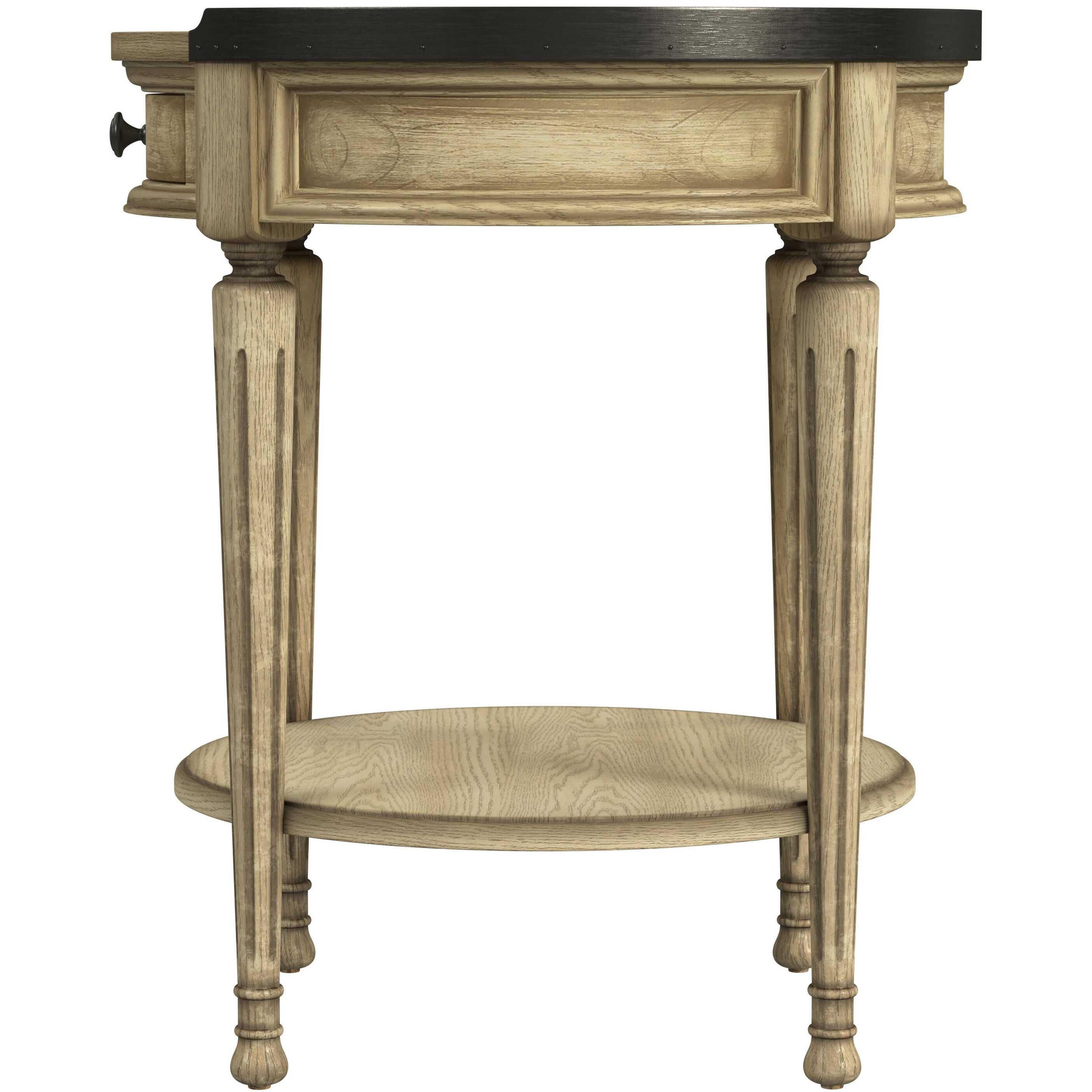 Sampson Side Table with Storage in Beige