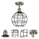 Lake Placid 1 Light 8 inch Satin Nickel Semi-Flush Mount Ceiling Light